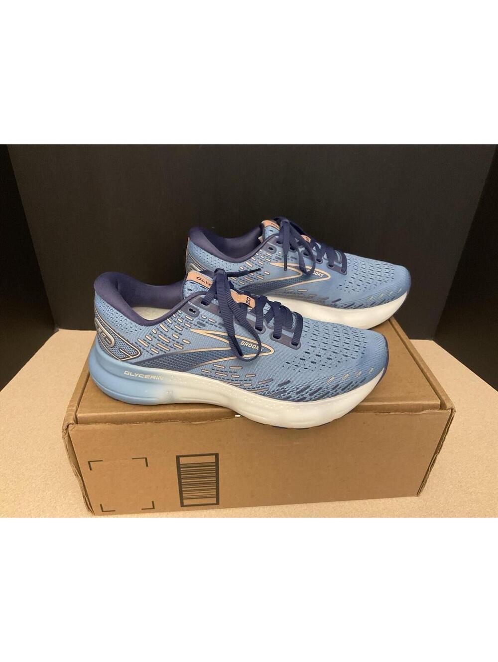 New! Womens Brooks Glycerin 20 Blissful Blue/Peach Running Shoes. Size 7B. Nice!